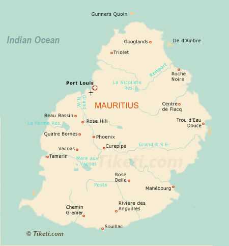 Mauritius Holidays Map