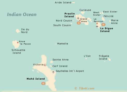 Seychelles Holidays Map