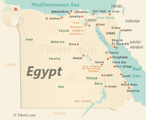 Egypt Holidays - Egypt Map