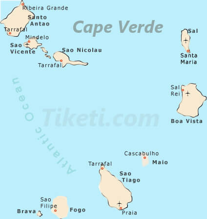 Holiday destination Cape Verde map