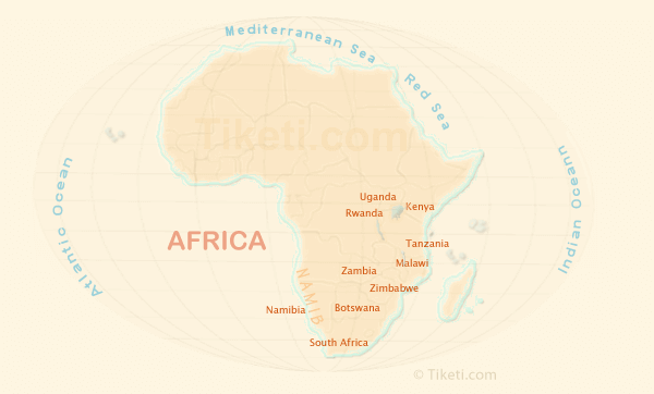 safari in Africa map