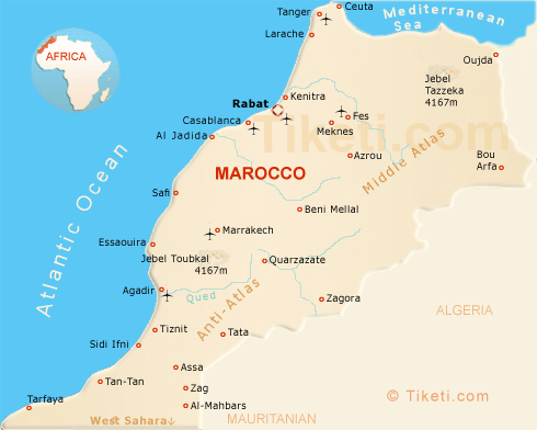 Morocco Holidays Map