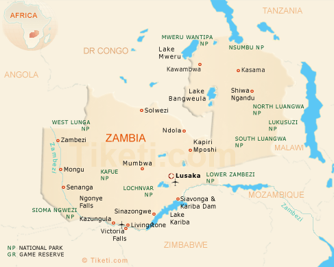 Zambia Safari Map