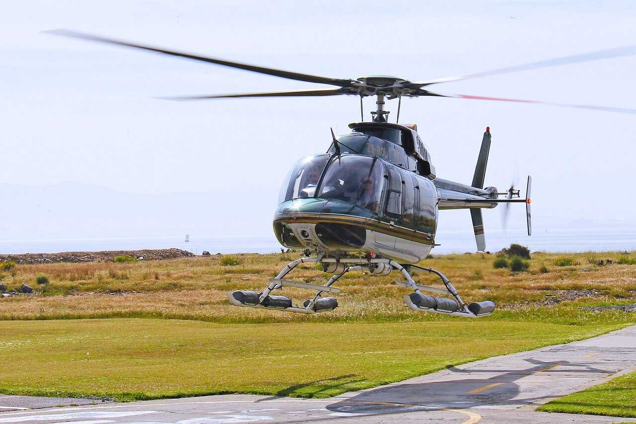 Helicopter over the peninsula